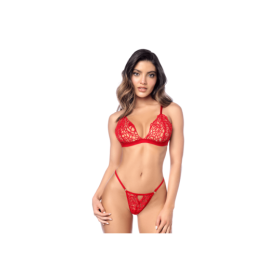Ensemble sexy 2 pièces en crochet tricoté avec haut ajustable et string 